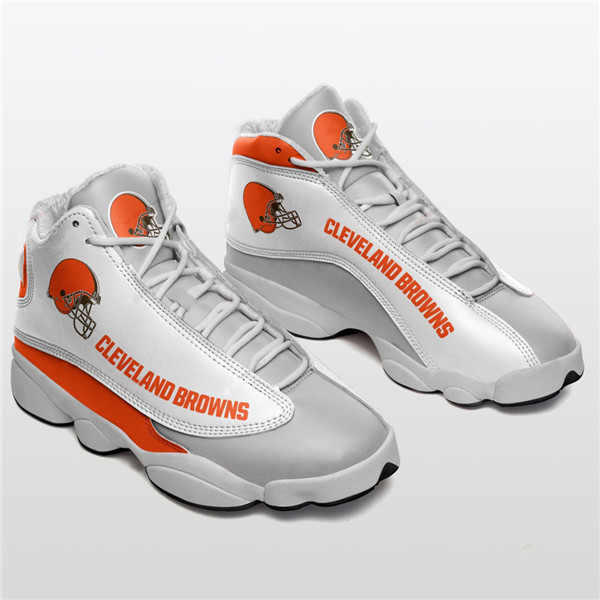 Men's Cleveland Browns AJ13 Series High Top Leather Sneakers 003
